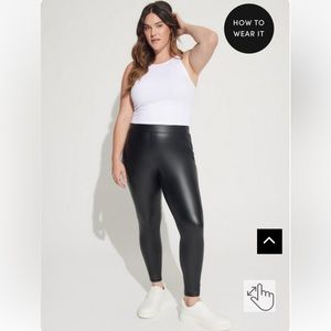 Torrid leggings Faux Leather pants black Full Length Signature shiny sexy 1X